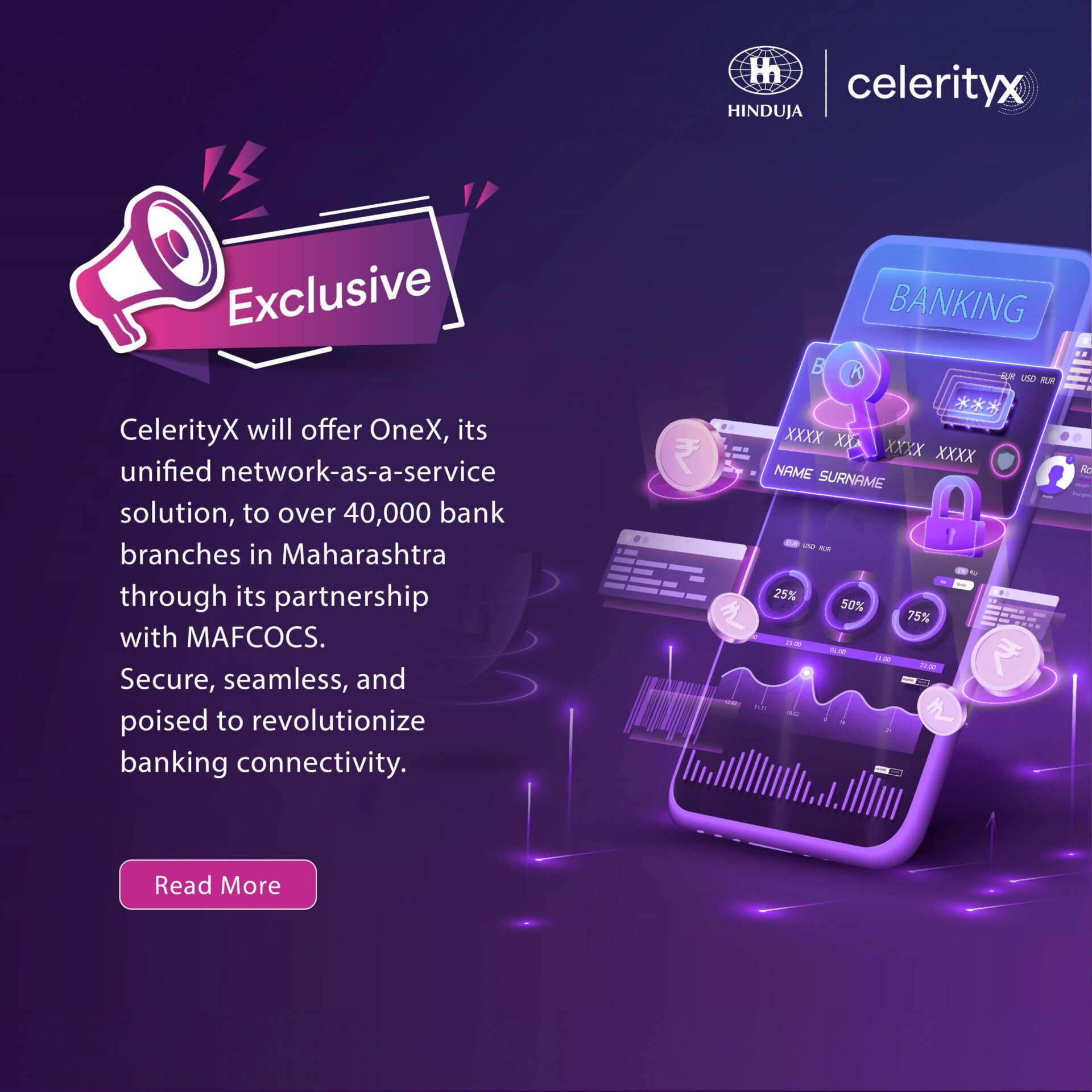 Celerityx Launches Unified Network-as-a-service Solution “onex”; Partners With Leading Credit Society Federation Mafcocs For 40,000 Branches In Maharashtra.